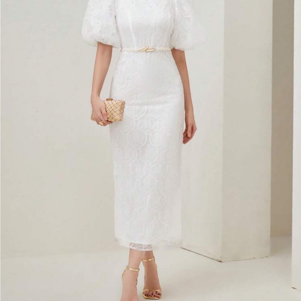 Elegant White Lace Dress